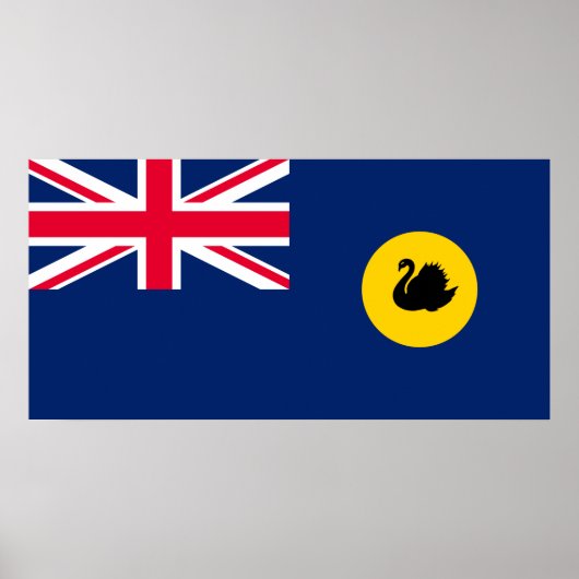 Poster Drapeau de l'État d'Australie-Occidentale (Devant)