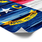 Poster Drapeau de l'État de Caroline du Nord (Coin)