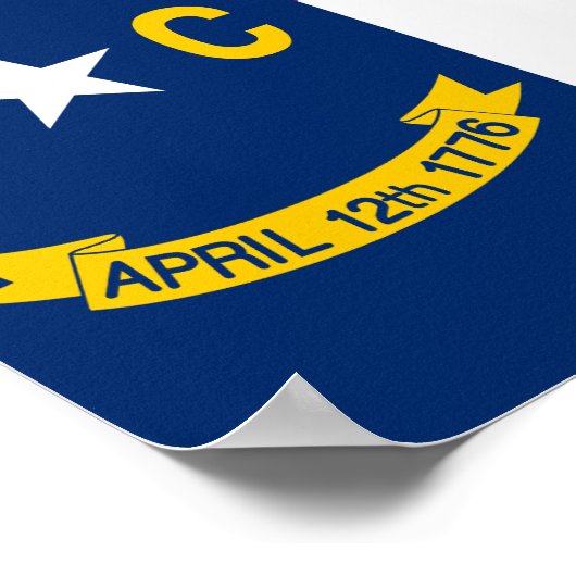 Poster Drapeau de l'État de Caroline du Nord (Coin)
