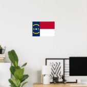 Poster Drapeau de l'État de Caroline du Nord (Bureau à domicile)