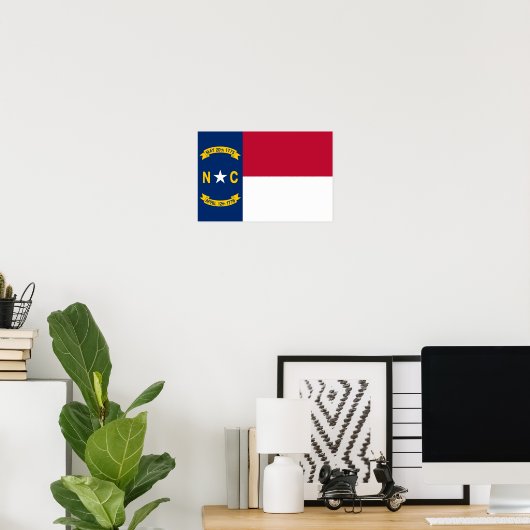 Poster Drapeau de l'État de Caroline du Nord (Bureau à domicile)