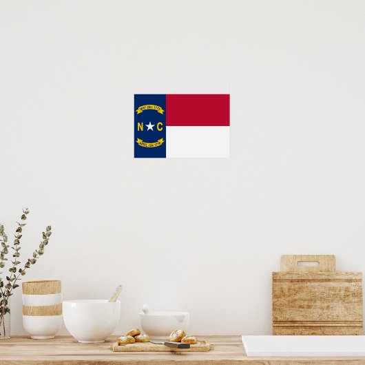 Poster Drapeau de l'État de Caroline du Nord (Cuisine)