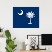 Poster Drapeau de l'État de Caroline du Sud (Bureau à domicile)