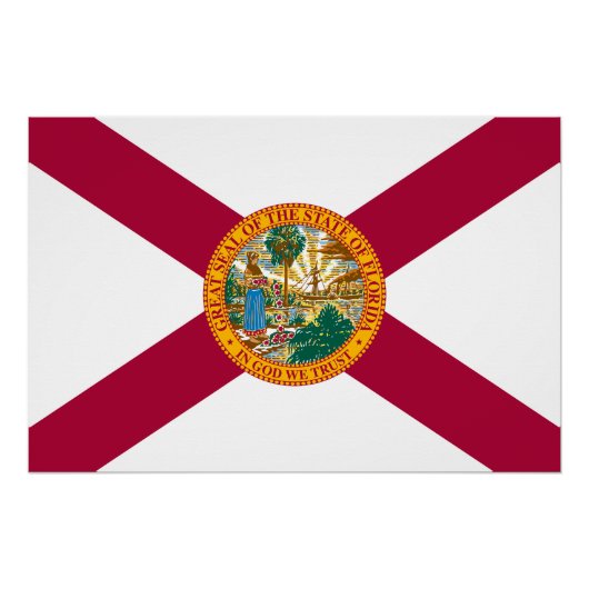 Poster Drapeau de l'État de Floride (Devant)