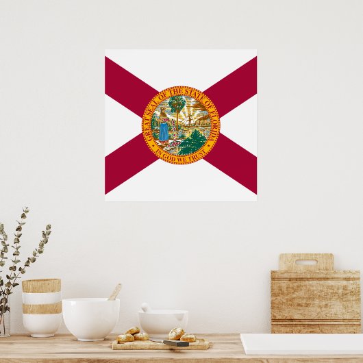 Poster Drapeau de l'État de Floride (Cuisine)