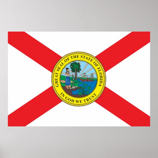Poster Drapeau de l'État de Floride (Devant)