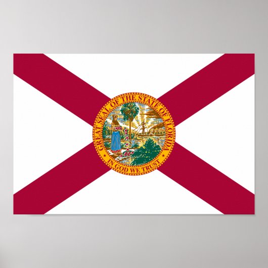 Poster Drapeau de l'État de Floride (Devant)