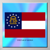 Poster Drapeau de l'État de Géorgie (Devant)