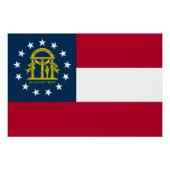 Poster Drapeau de l'État de Géorgie (Devant)