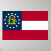 Poster Drapeau de l'État de Géorgie (Devant)