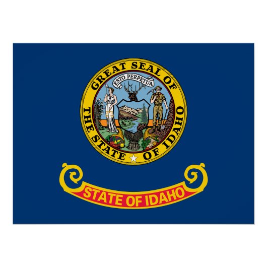 Poster Drapeau de l'État de l'Idaho (Devant)