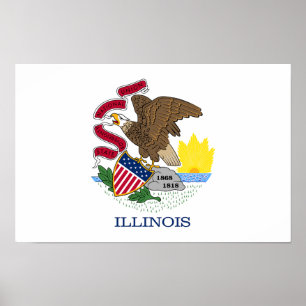Poster Drapeau de l'État de l'Illinois