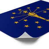Poster Drapeau de l'État de l'Indiana (Coin)