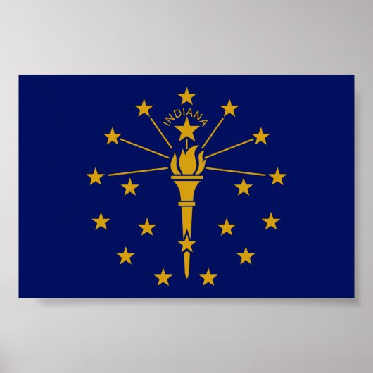 Poster Drapeau de l'État de l'Indiana (Devant)