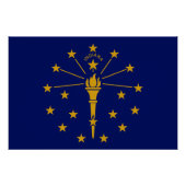 Poster Drapeau de l'État de l'Indiana (Devant)