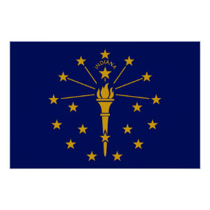 Poster Drapeau de l'État de l'Indiana