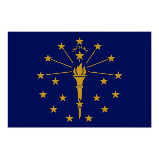 Poster Drapeau de l'État de l'Indiana (Devant)