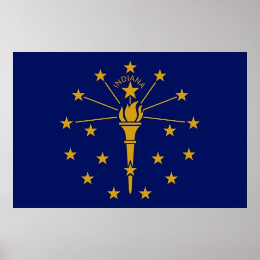 Poster Drapeau de l'État de l'Indiana (Devant)