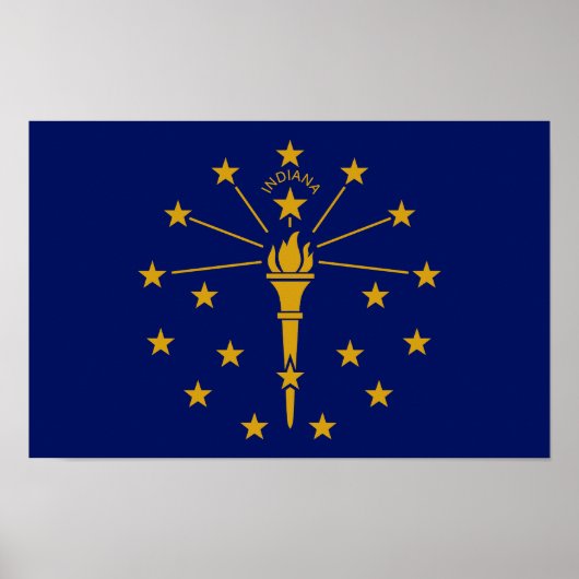 Poster Drapeau de l'État de l'Indiana (Devant)