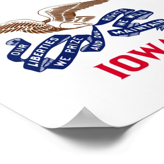Poster Drapeau de l'État de l'Iowa (Coin)