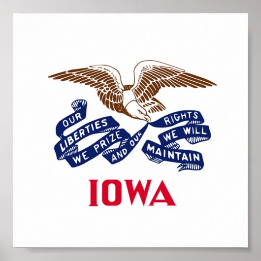 Poster Drapeau de l'État de l'Iowa (Devant)