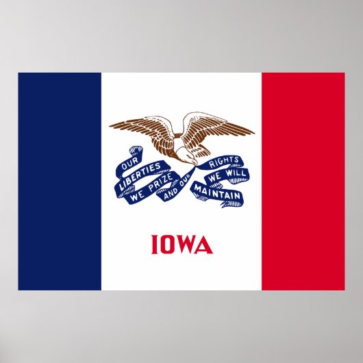 Poster Drapeau de l'État de l'Iowa (Devant)