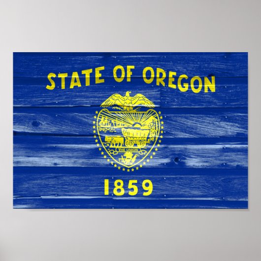 Poster Drapeau de l'État de l'Oregon (Devant)