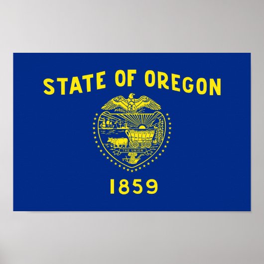 Poster Drapeau de l'État de l'Oregon (Devant)