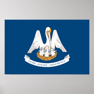 Poster Drapeau de l'État de Louisiane