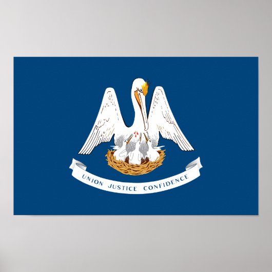 Poster Drapeau de l'État de Louisiane (Devant)