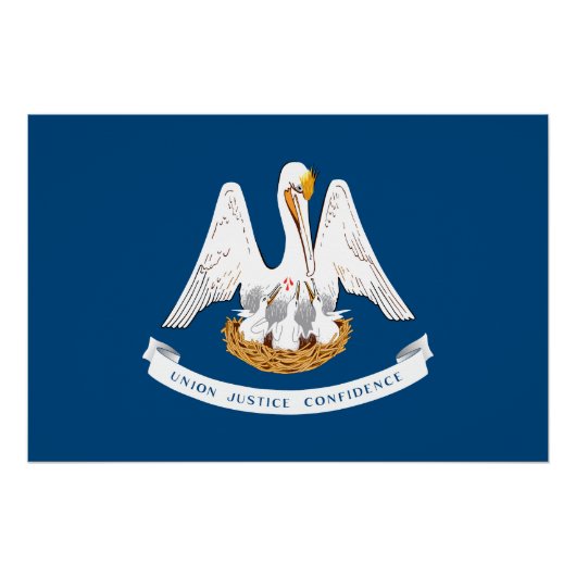 Poster Drapeau de l'État de Louisiane (Devant)