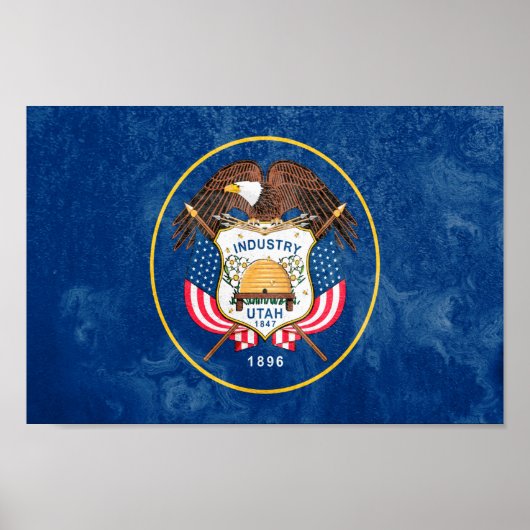 Poster Drapeau de l'État de l'Utah (Devant)