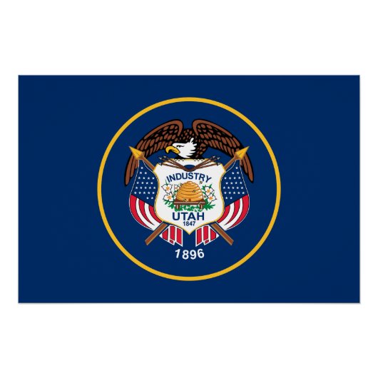Poster Drapeau de l'État de l'Utah (Devant)
