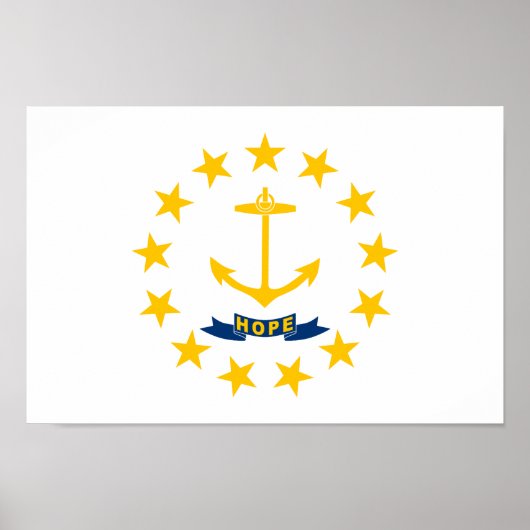 Poster Drapeau de l'État de Rhode Island (Devant)