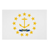 Poster Drapeau de l'État de Rhode Island (Devant)