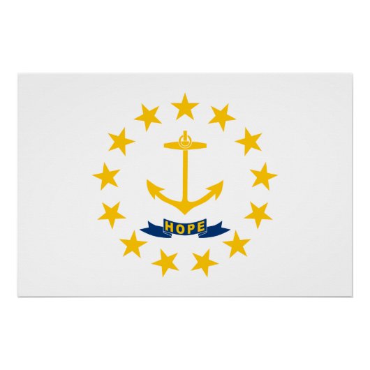 Poster Drapeau de l'État de Rhode Island (Devant)