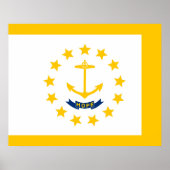 Poster Drapeau de l'État de Rhode Island (Devant)