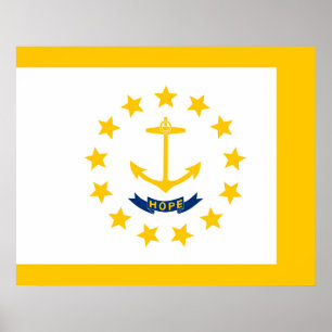 Poster Drapeau de l'État de Rhode Island
