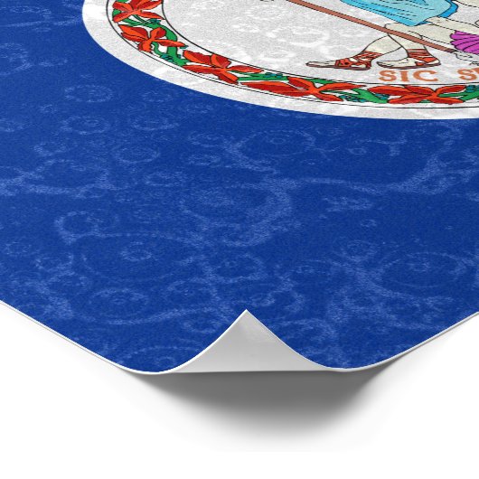 Poster Drapeau de l'État de Virginie (Coin)