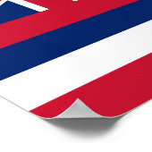 Poster Drapeau de l'État d'Hawaii (Coin)