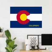 Poster Drapeau de l'État du Colorado (Bureau à domicile)