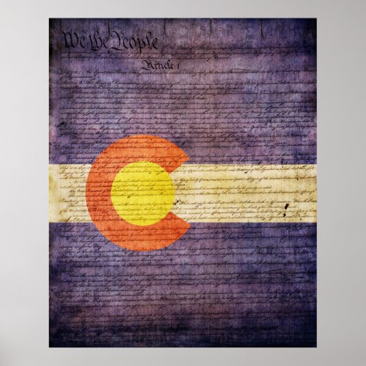 Poster Drapeau de l'État du Colorado (Devant)