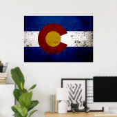 Poster Drapeau de l'État du Colorado (Bureau à domicile)
