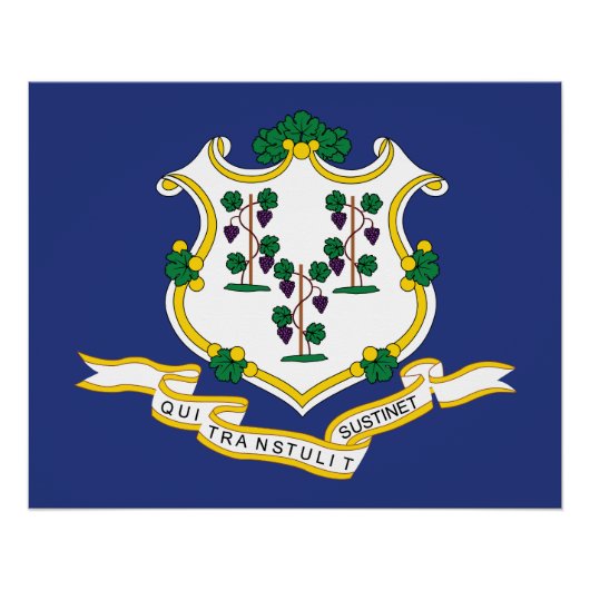 Poster Drapeau de l'État du Connecticut (Devant)