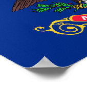 Poster Drapeau de l'État du Dakota du Nord (Coin)