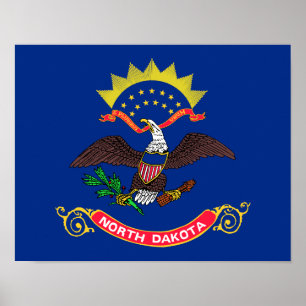 Poster Drapeau de l'État du Dakota du Nord