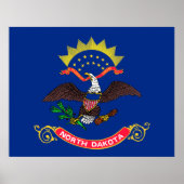 Poster Drapeau de l'État du Dakota du Nord (Devant)