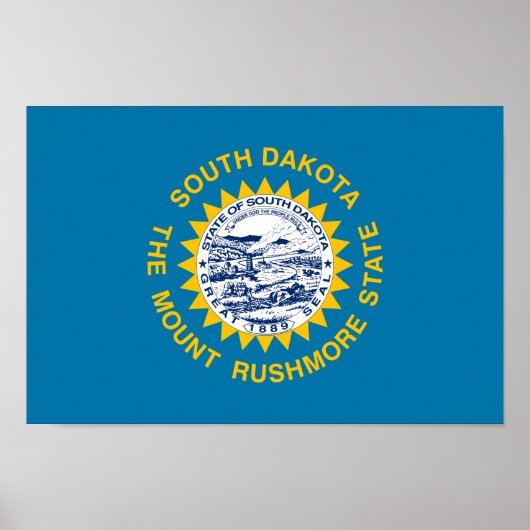 Poster Drapeau de l'État du Dakota du Sud (Devant)