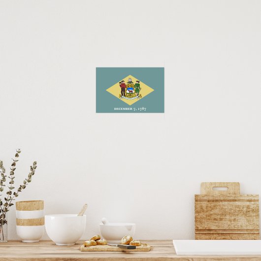 Poster Drapeau de l'État du Delaware (Cuisine)
