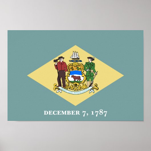 Poster Drapeau de l'État du Delaware (Devant)